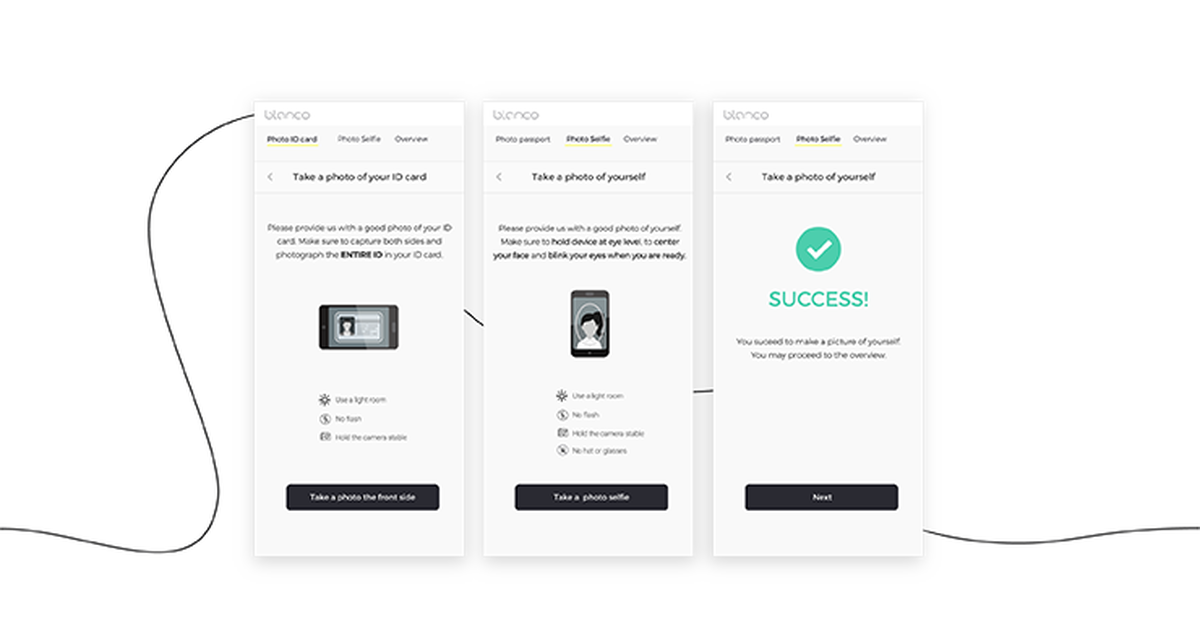 ID verification with a selfie check • Blanco